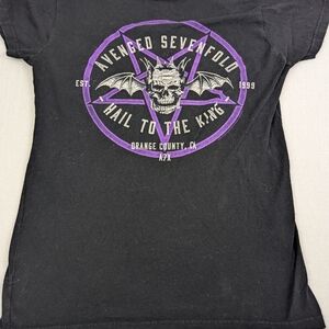 Avenged Sevenfold Hail To The King Dark Gray with Purple Band Logo Medium